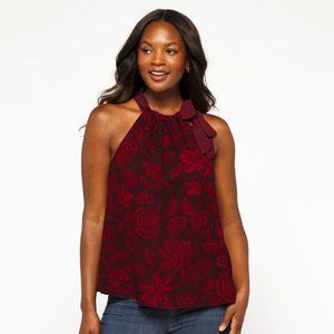 Stitch Fix VINCE CAMUTO Bali Stamp Halter Blouse SZ M